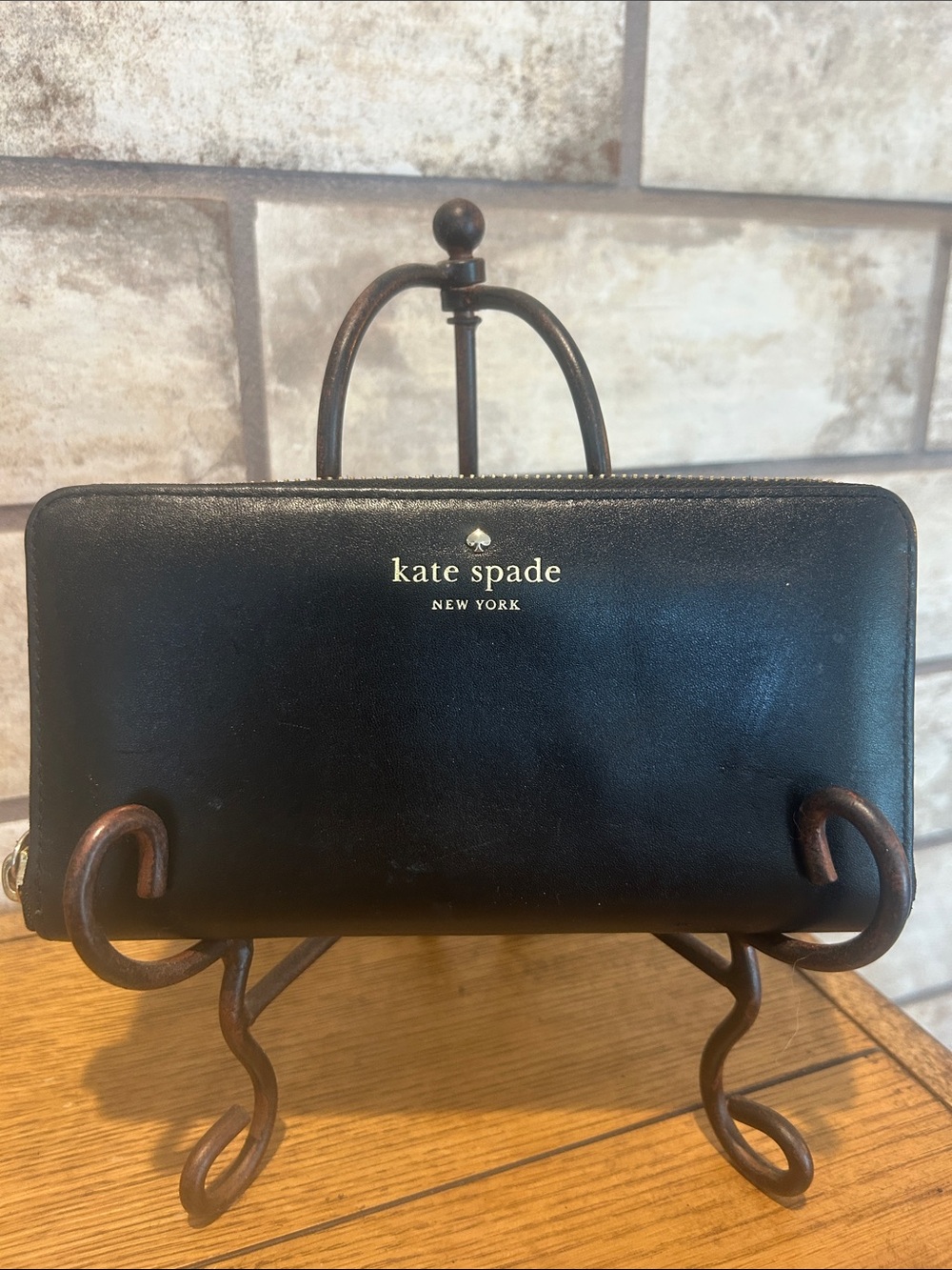 Kate Spade Black Large Zip Around Wallet